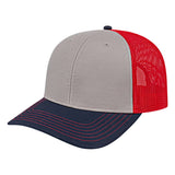 Cap America Original Trucker Cap i3028 Gray/Navy/Red Standard Caps