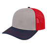 Cap America Original Trucker Cap i3028 Gray/Navy/Red Standard Caps