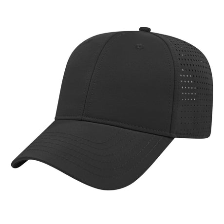Cap America Perforated Polyester Cap i7038 Black Standard