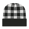Cap America Plaid Knit Cap with Cuff RKP12 Olive/Black Standard