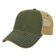Cap America Premium Vintage Washed Mesh Back Cap i8527 Green/Khaki OSFM