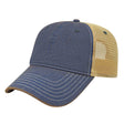 Cap America Premium Vintage Washed Mesh Back Cap i8527 Royal/Khaki OSFM