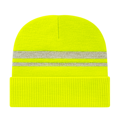Cap America Reflective Knit Cap with Cuff iK59 Hi - Vis Yellow Standard