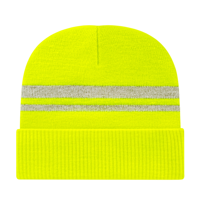 Cap America Reflective Knit Cap with Cuff iK59 Hi - Vis Yellow Standard