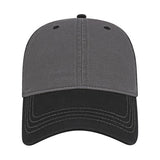 CAP AMERICA Relaxed Golf Dad Hat - CAP AMERICA i1002 Dark Grey/ Black Adjustable Caps