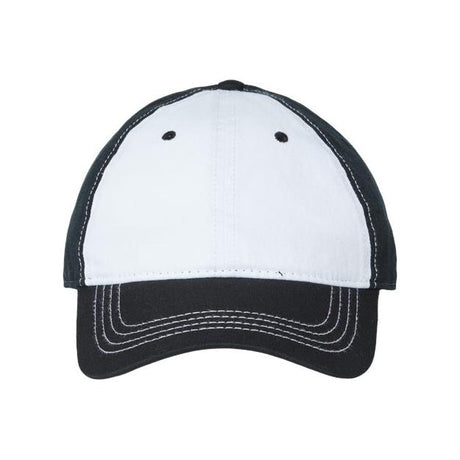 CAP AMERICA Relaxed Golf Dad Hat - CAP AMERICA i1002 White/ Black Adjustable Caps