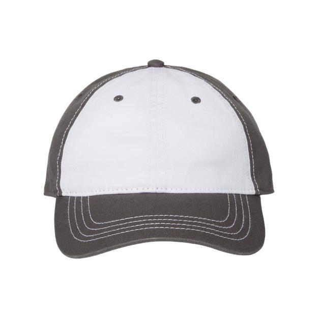 CAP AMERICA Relaxed Golf Dad Hat - CAP AMERICA i1002 White/ Dark Grey Adjustable Caps
