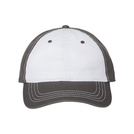CAP AMERICA Relaxed Golf Dad Hat - CAP AMERICA i1002 White/ Dark Grey Adjustable Caps