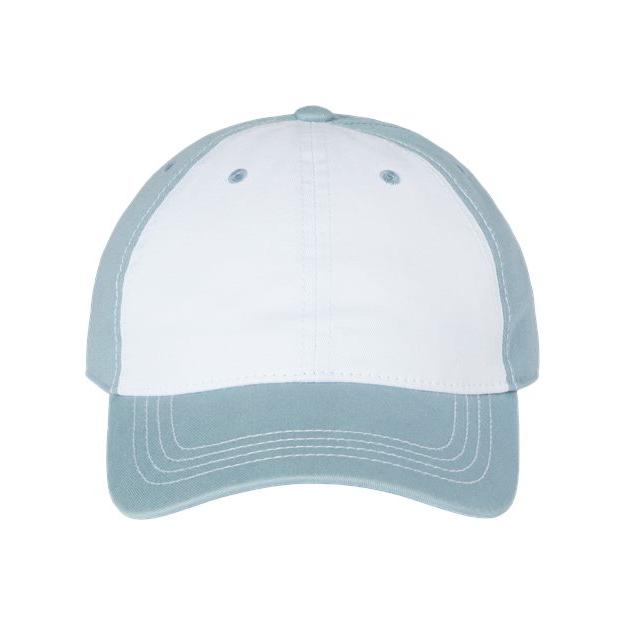 CAP AMERICA Relaxed Golf Dad Hat - CAP AMERICA i1002 White/ Smoke Blue Adjustable Caps