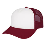 Cap America Retro Foamie Trucker Cap i5054 White/Burgundy Standard