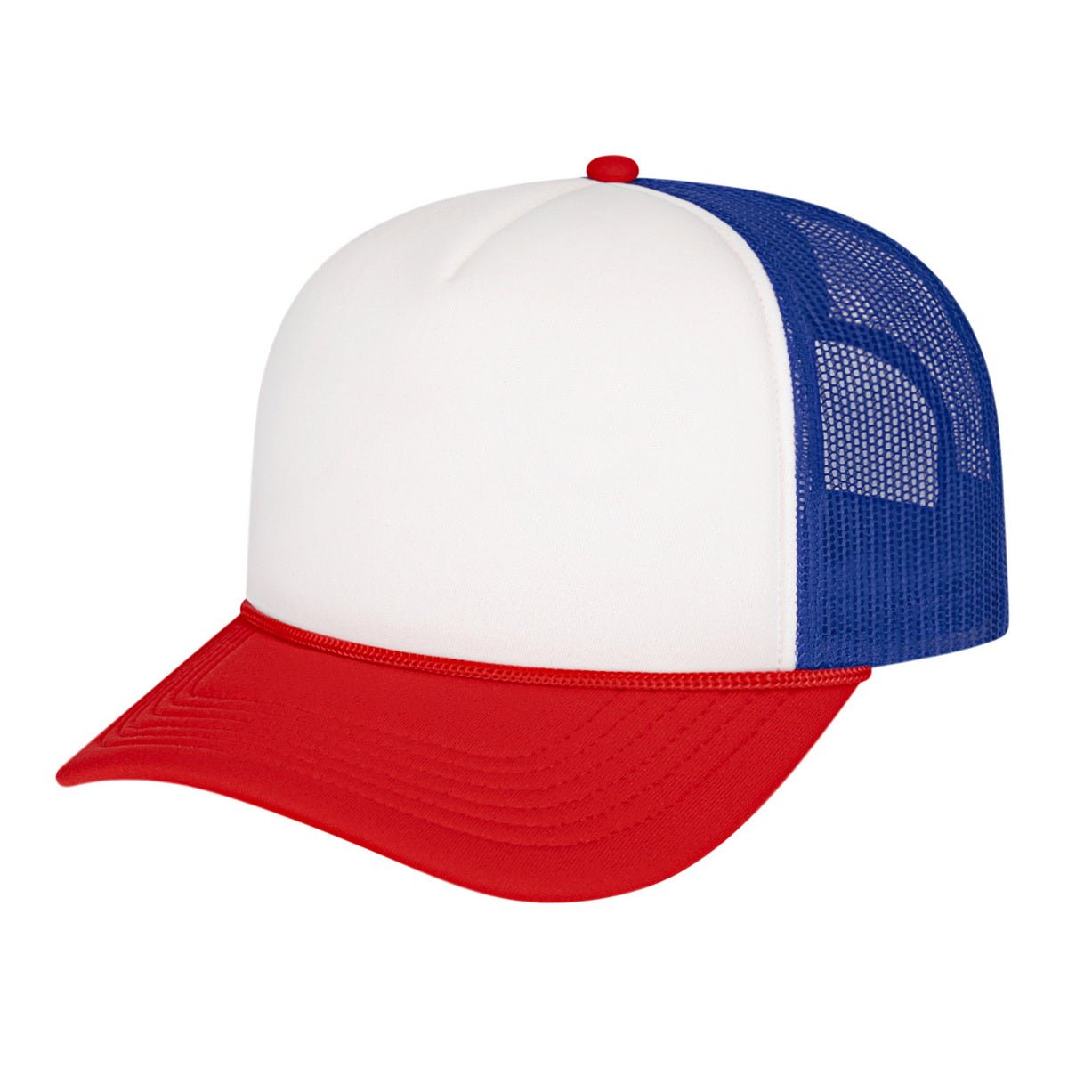 Cap America Retro Foamie Trucker Cap i5054 White/Red/Royal Standard
