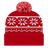 Cap America Snowflake Knit Cap with Cuff RKF12 True Red Standard