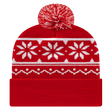 Cap America Snowflake Knit Cap with Cuff RKF12 True Red Standard