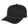 Cap America Summit Perforated Cap with Rope i3056 Black with Black/Silver Rope Standard