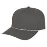 Cap America Summit Perforated Cap with Rope i3056 Charcoal with Charcoal/Cream Rope Standard
