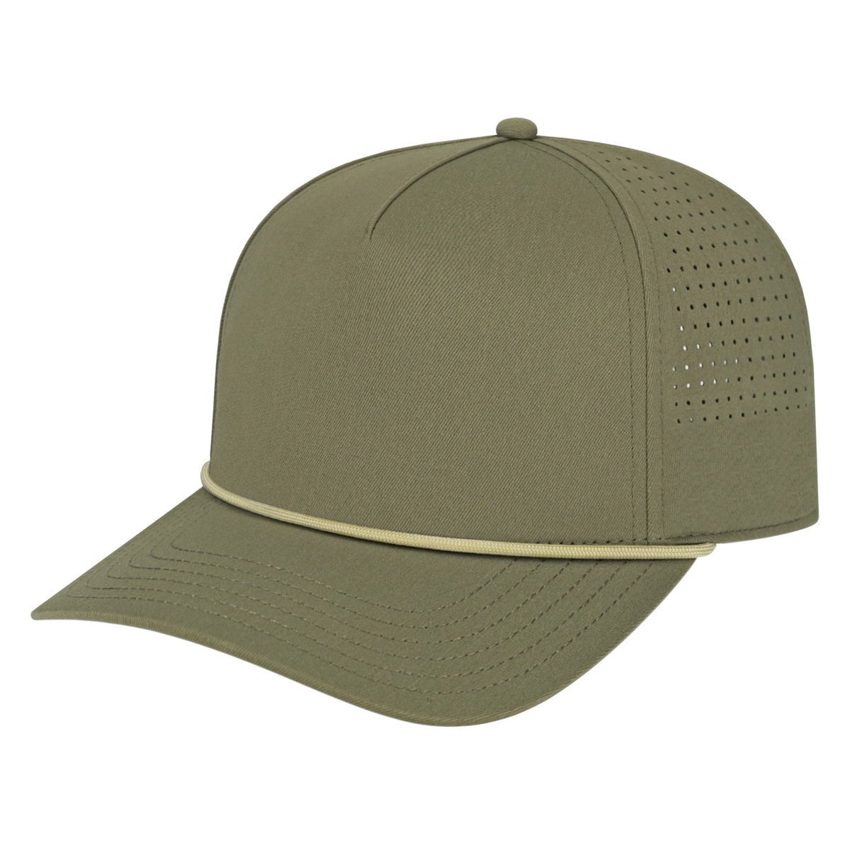 Cap America Summit Perforated Cap with Rope i3056 Loden with Stone Rope Standard