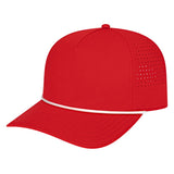 Cap America Summit Perforated Cap with Rope i3056 Red with White Rope Standard