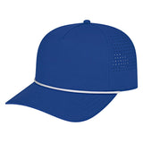 Cap America Summit Perforated Cap with Rope i3056 Royal with White Rope Standard