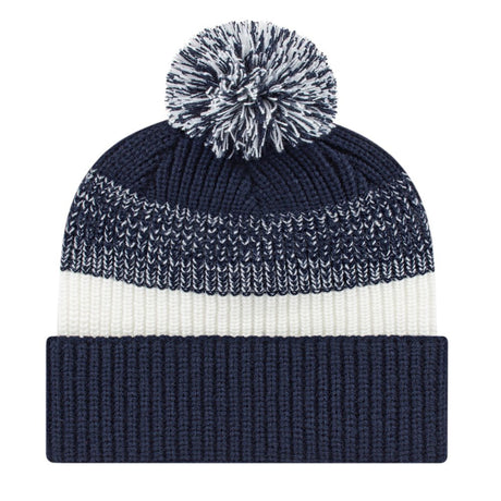 Cap America Thick Ribbed Knit Cap with Cuff iK61 Black/White Standard