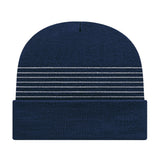 Cap America Thin Striped Knit Cap with Cuff RKT12 True Red Standard