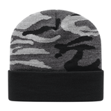 Cap America Urban Camouflage Knit Cap with Solid Color Cuff RKUC12 Urban Camo Standard