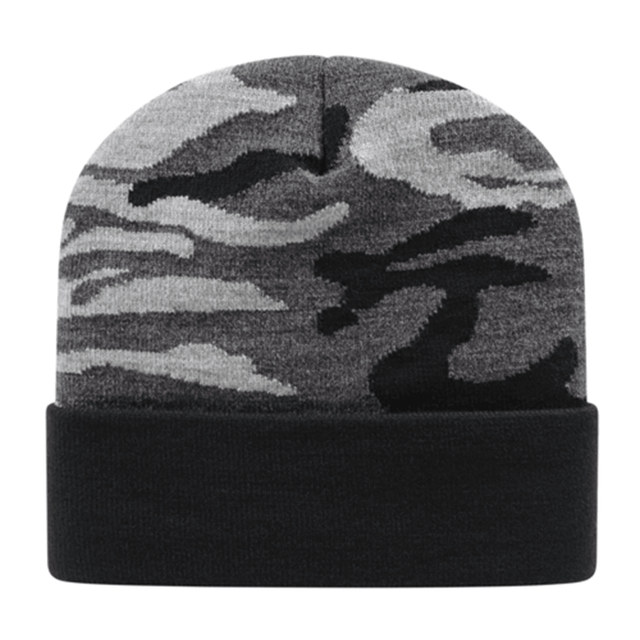 Cap America Urban Camouflage Knit Cap with Solid Color Cuff RKUC12 Urban Camo Standard