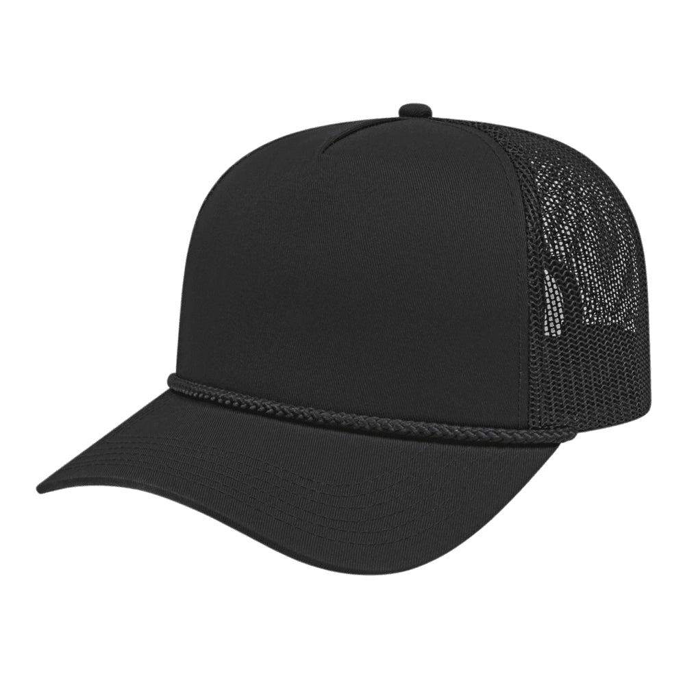 Cap America Value Rope Trucker Cap i5011 Black Standard