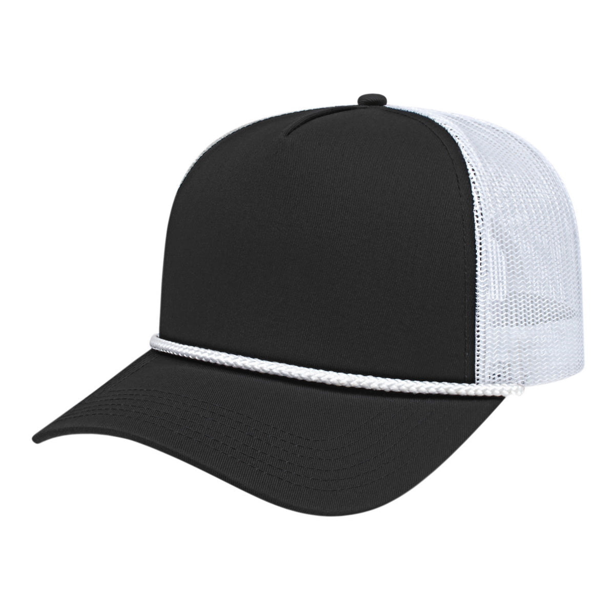 Cap America Value Rope Trucker Cap i5011 Black/White/White Standard