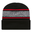 Cap America Variegated Striped Knit Cap with Cuff RKV12 Black/True Royal Standard