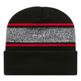 Cap America Variegated Striped Knit Cap with Cuff RKV12 Black/True Royal Standard