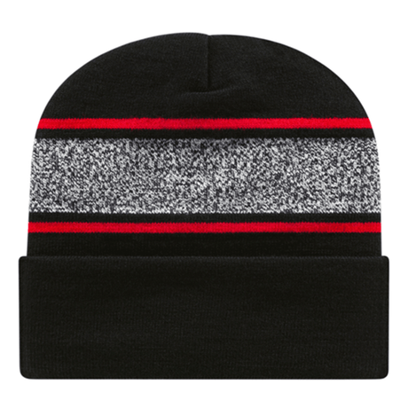 Cap America Variegated Striped Knit Cap with Cuff RKV12 Black/True Royal Standard