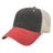 Cap America Washed Pigment Dyed Trucker Cap i3027 Black/Red/Stone Standard