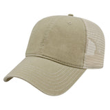 Cap America Washed Pigment Dyed Trucker Cap i3027 Khaki/Stone Standard