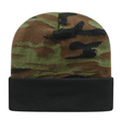 Cap America Woodland Camouflage Knit Cap with Solid Color Cuff RKWC12 Woodland Camo Standard