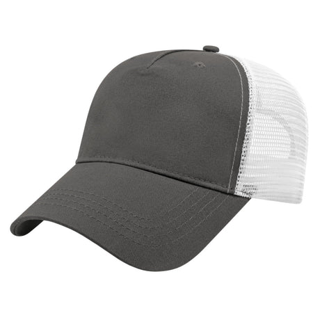 Cap America X - tra Value Five Panel Trucker Cap X600 Charcoal/White Standard