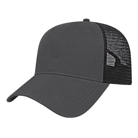 Cap America X - tra Value Six Panel Polyester Trucker Cap X800 Black/Charcoal Standard
