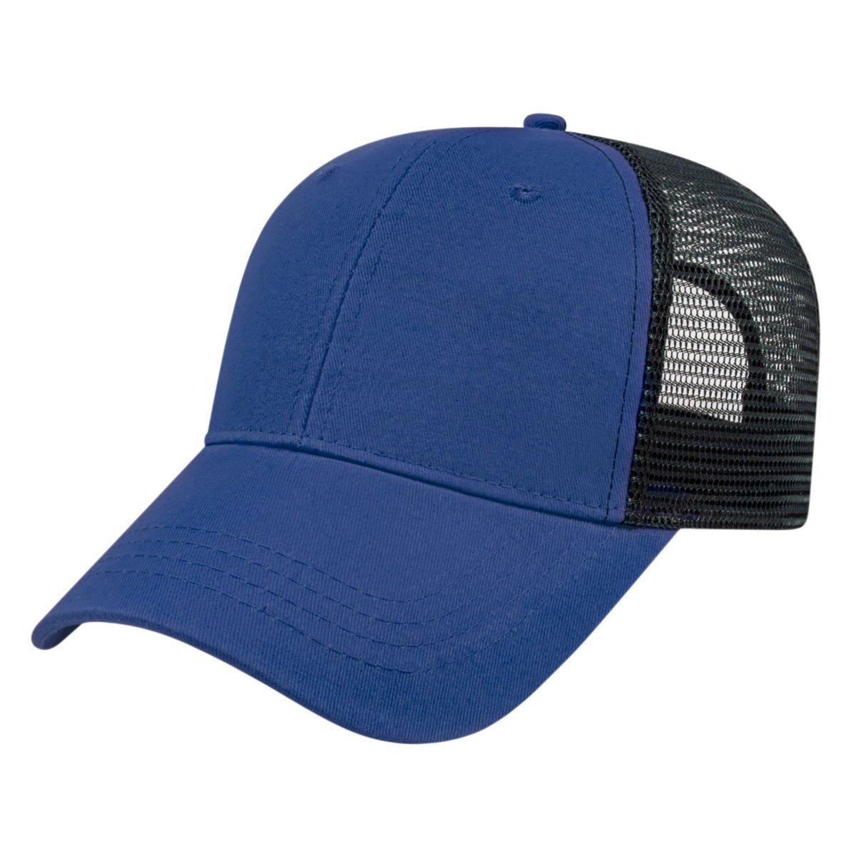 Cap America X - tra Value Six Panel Trucker Cap X500 Royal/Black Standard
