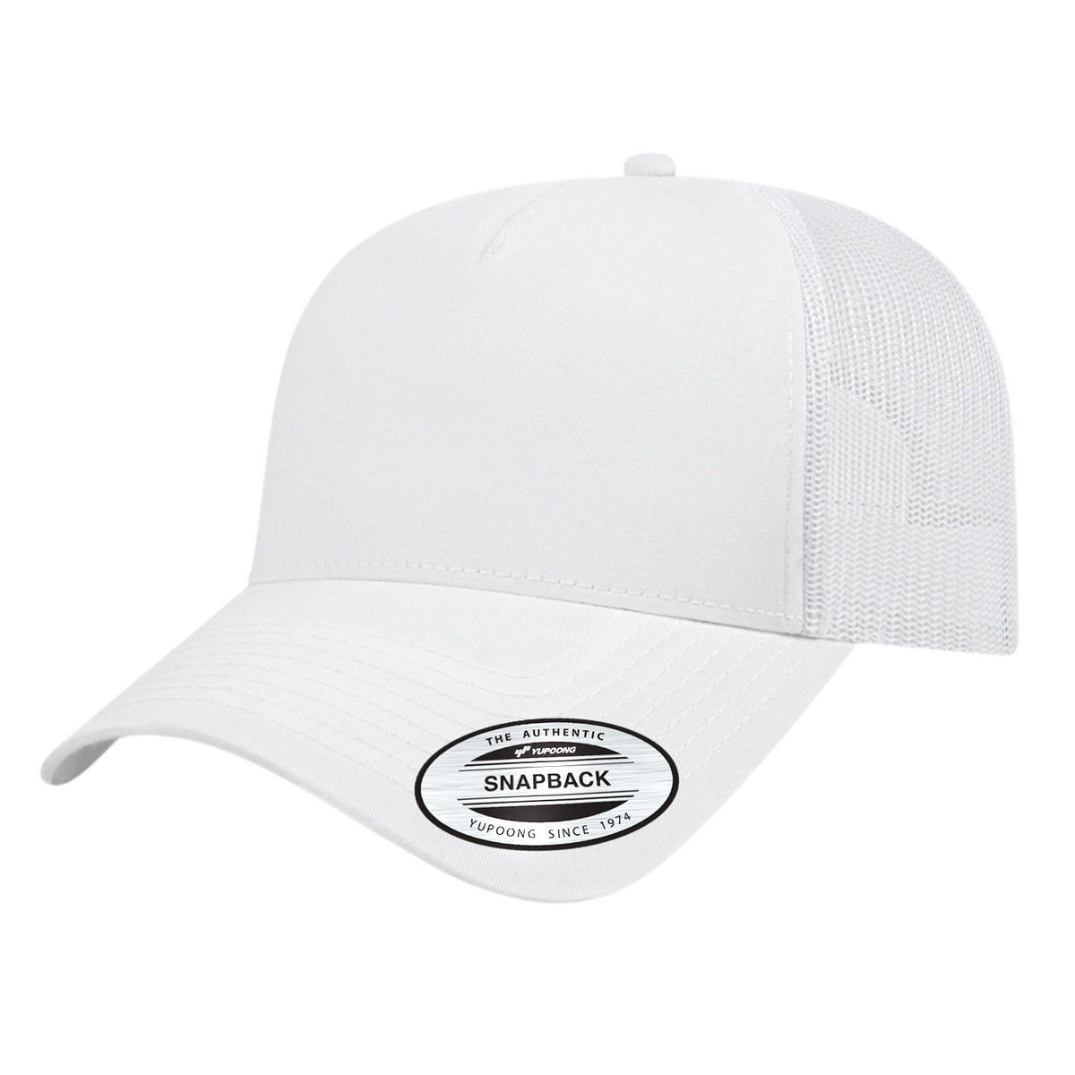 Cap America YP Classics® Five Panel Retro Trucker Cap i6506 White Standard