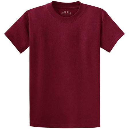 Men's Durable 100% Heavyweight Cotton T-Shirts in Regular, Big, and Tall Sizes Joe's USA Men's Apparel - Cardinal