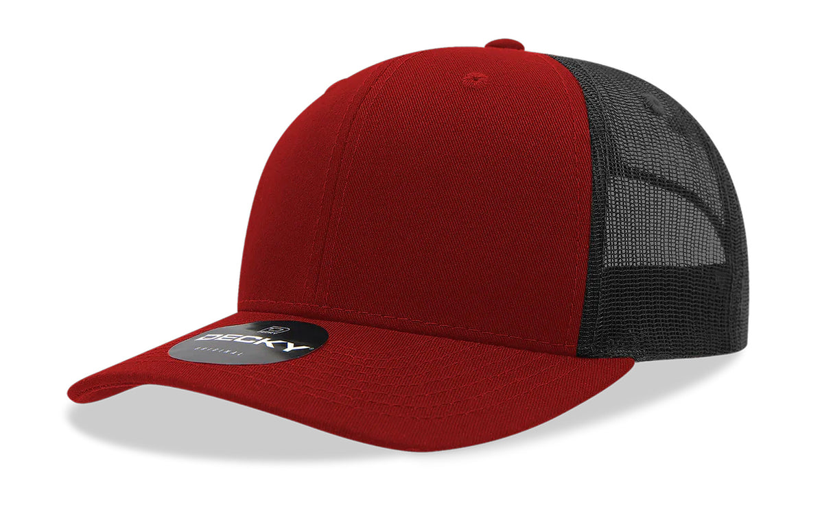 Decky 6 Panel Mid Profile Structured Cotton Blend Trucker | Decky 6021