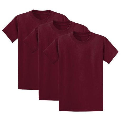 Joe's USA Mens 3-Pack of 100% Heavyweight Cotton T-Shirts Multi-Packs Big & Tall Sizes - Cardinal Joe's USA Cardinal Small