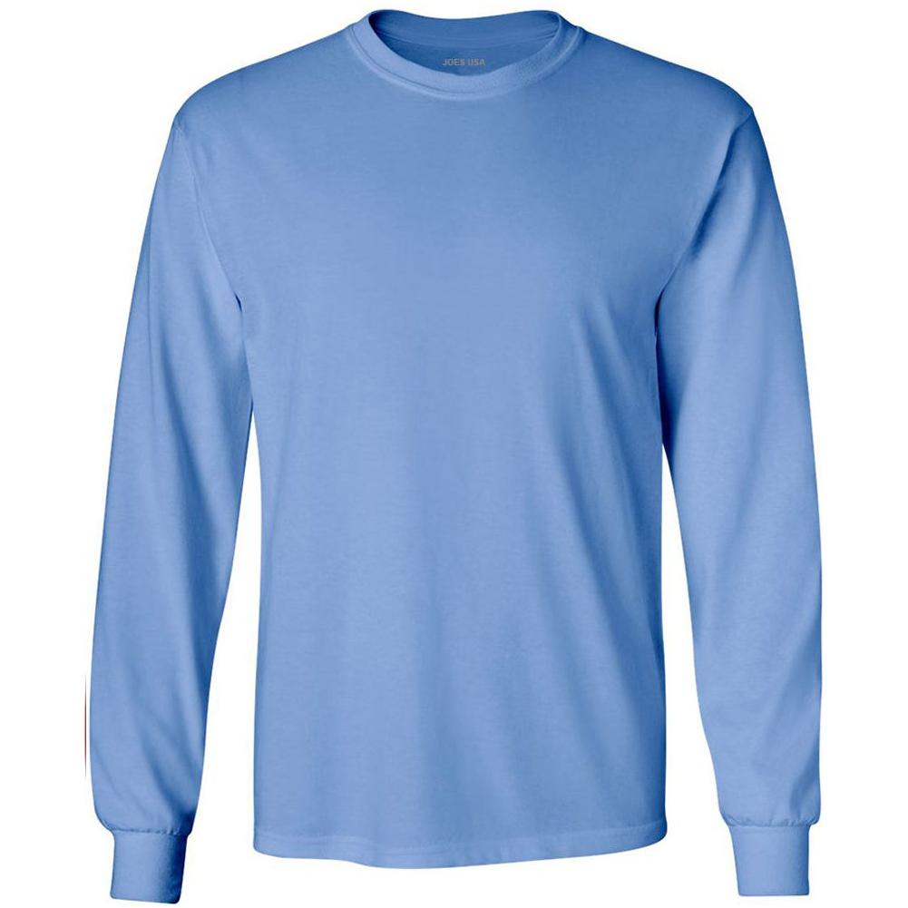 Mens Ultra Cotton 100% Cotton Long Sleeve T-Shirt T-Shirts Joe's USA Carolina Blue