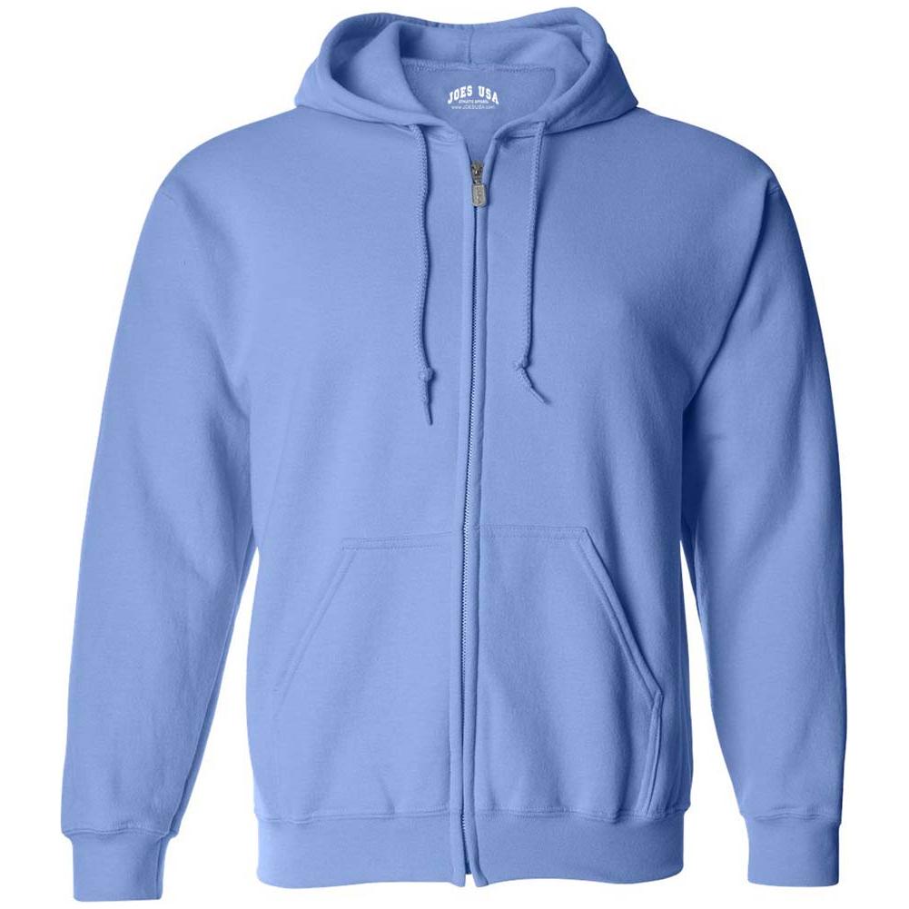 Wholesale Mens Heavy Blend Full-Zip Hooded Sweatshirt Sweatshirts/Fleece Joe's USA Carolina Blue