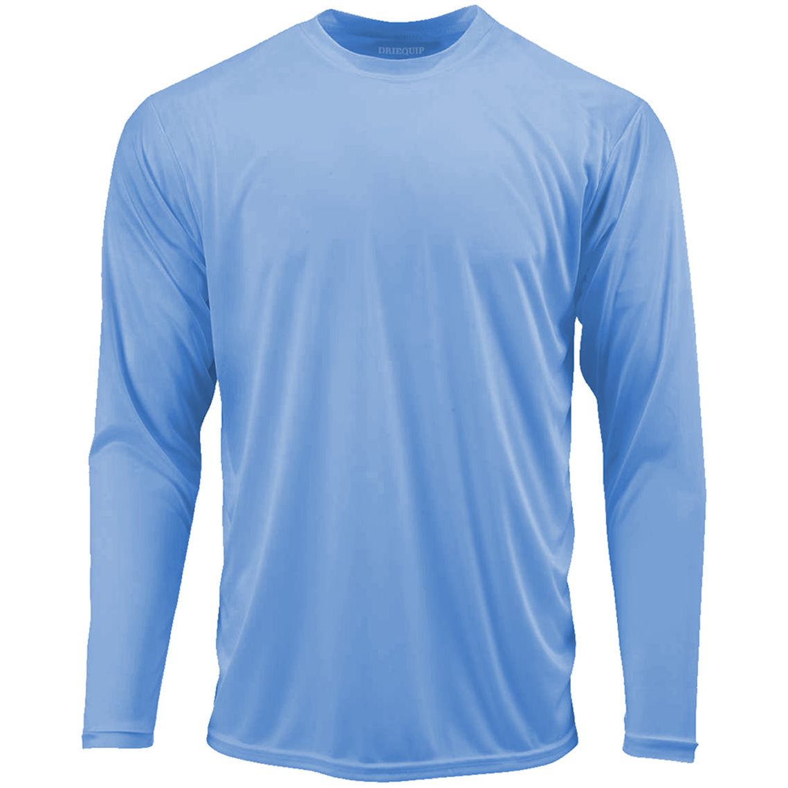 Mens Long Sleeve Moisture Wicking Athletic Shirts in Mens Sizes XS-4XL Activewear DRI-EQUIP Carolina Blue