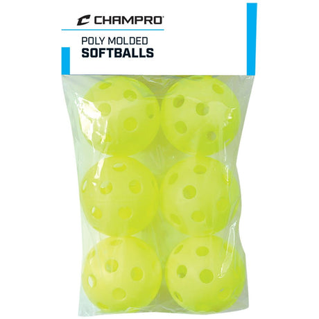 Champro 12\" Poly Balls - 6 Pk Optic Yel | Champro CSB - 51C Standard Standard Soft Balls