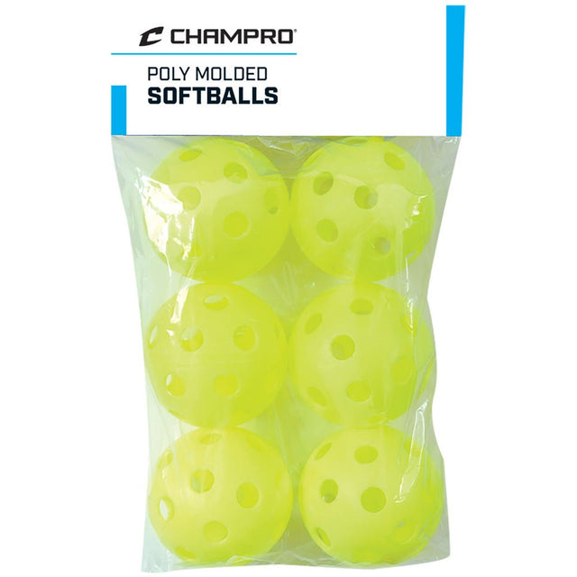 Champro 12\" Poly Balls - 6 Pk Optic Yel | Champro CSB - 51C Standard Standard Soft Balls
