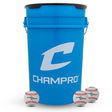 Champro 6 Gallon Bucket w/ 24 CBB - 200 Balls | Champro CBB200B Standard Standard Baseballs