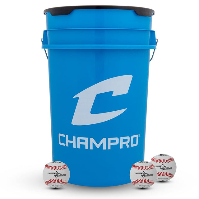 Champro 6 Gallon Bucket w/ 24 CBB - 200 Balls | Champro CBB200B Standard Standard Baseballs