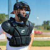 Champro Adult Umpire Mask - Lightweight - 18 oz | Champro CM72 BLACK Standard Baseball & Softball Protective Gear