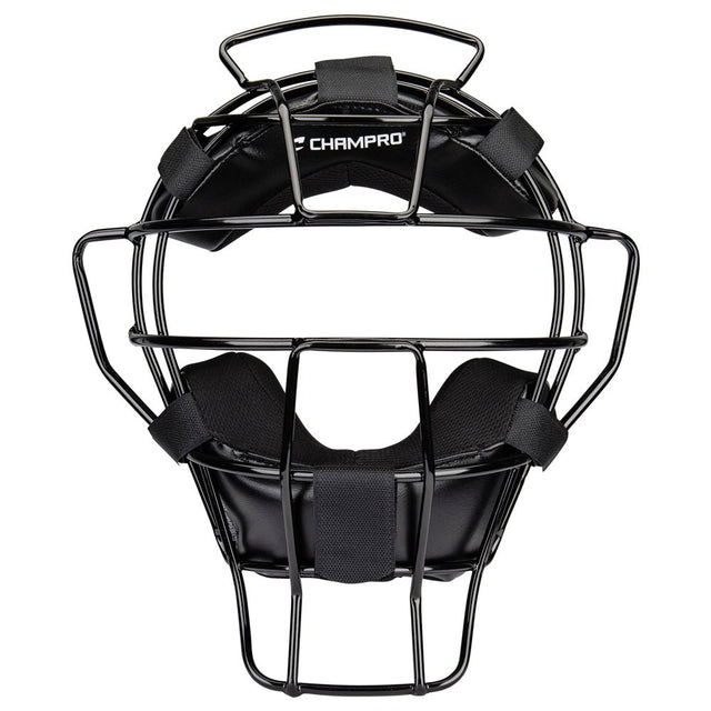 Champro Adult Umpire Mask - Lightweight - 18 oz | Champro CM72 BLACK Standard Baseball & Softball Protective Gear